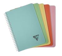 Clairefontaine 327506C Collection Linicolor ESSENCE Un Carnet à Spirale - A5 14,8x21 cm - 180 Pages Petits Carreaux - Papier Blanc 90 g - Couverture Polypro Transparent - Couleur Aléatoire