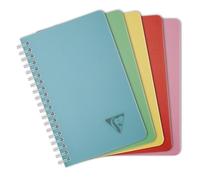 Clairefontaine 327535C Collection Linicolor ESSENCE Un Carnet à Spirale - 11x17 cm - 100 Pages Petits Carreaux - Papier Blanc 90 g - Couverture Polypro Transparent - Couleur Aléatoire