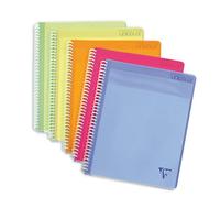 Clairefontaine 328000C Collection Linicolor Fresh Meeting Book Cahier à Spirale - A4+ 22,5x29,7 cm - 160 Pages Détachables - Papier Blanc 90 g - Couverture Polypro Transparent - Couleur Aléatoire