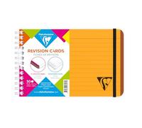 Clairefontaine 328013C Collection Linicolor Fresh Un Carnet de fiches de révision à Spirale Orange - 15,2x10,2 cm - 100 Pages Lignées - Papier Blanc 170 g - Couverture Carte Lustrée