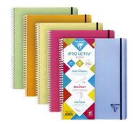 Clairefontaine 328171C Proactiv'Book Cahier-Trieur à Spirale Perforé - A4+ 22,5x29,7 cm - 160 Pages Détachables Grands Carreaux Cadrées - Papier Blanc 90 g - Couverture Polypro - Couleur Aléatoire