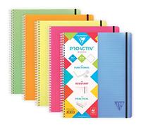 Clairefontaine 328176C Proactiv'Book Cahier-Trieur à Spirale Perforé - A4+ 22,5x29,7 cm - 160 Pages Détachables Lignées Cadrées avec Marge - Papier Blanc 90 g - Couverture Polypro - Couleur Aléatoire