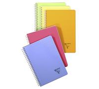 Clairefontaine 328506C Collection Linicolor Fresh Un Carnet à Spirale - A5 14,8x21 cm - 180 Pages Petits Carreaux - Papier Blanc 90 g - Couverture Polypro Transparent - Couleur Aléatoire