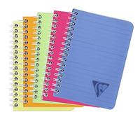 Clairefontaine 328526C Collection Linicolor Fresh Un Carnet à Spirale - 9x14 cm - 100 Pages Lignées - Papier Blanc 90 g - Couverture Polypro Transparent - Couleur Aléatoire