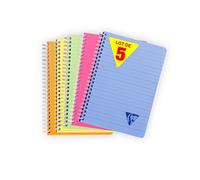 Clairefontaine 328546C - Lot 5 Carnets Linicolor Fresh Spirale A5 180p Lig.