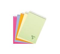 Clairefontaine 328645C Collection Linicolor Fresh Un Bloc à Spirale - A5 14,8x21 cm - 160 Pages Détachables Petits Carreaux - Papier Blanc 90 g - Couverture Polypro Transparent - Couleur Aléatoire