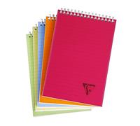 Clairefontaine 328646C Collection Linicolor Fresh Un Bloc à Spirale - A5 14,8x21 cm - 160 Pages Détachables Lignées - Papier Blanc 90 g - Couverture Polypro Transparent - Couleur Aléatoire