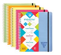 Clairefontaine 328776C Linicolor Fresh Proactiv'Book Cahier-Trieur à Spirale - A5+ 16x21 cm - 180 Pages Détachables Lignées Cadrées - Papier Blanc 90 g - Couverture Polypro - Couleur Aléatoire