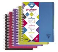 Clairefontaine 329155C Linicolor Intensive Evolutiv'Book Un Cahier à Spirale Perforé - A4+ 22,5x29,7cm - 240 Pages Détachables Petits Carreaux Cadrées - Papier 90g Couverture Polypro Couleur Aléatoire