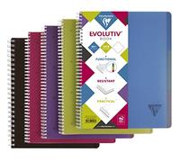 Clairefontaine Cahier Evolutiv'Book Linicolor A4+ 240 p. 90 g à spirale perforé Couverture polypro