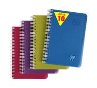 Clairefontaine 329225Cpack Collection Linicolor Intensive Lot de 10 Répertoires à Spirale - 9x14 cm - 100 Pages Petits Carreaux - Papier Blanc 90 g - Couverture Polypro - Couleurs Aléatoires intensive