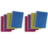 Clairefontaine 329225C Collection Linicolor Intensive Un répertoire à Spirale - 9x14 cm - 100 Pages Petits Carreaux - Papier Blanc 90 g - Couverture Polypro Transparent - Couleur Aléatoire (Lot de 2)