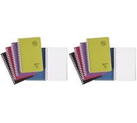 Clairefontaine 329235C Collection Linicolor Intensive Un répertoire à Spirale - 11x17 cm - 100 Pages Petits Carreaux - Papier Blanc 90 g - Couverture Polypro Transparent - Couleur Aléatoire (Lot de 2)