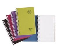Clairefontaine 329235C Collection Linicolor Intensive Un répertoire à Spirale - 11x17 cm - 100 Pages Petits Carreaux - Papier Blanc 90 g - Couverture Polypro Transparent - Couleur Aléatoire