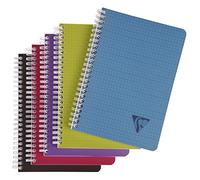 Clairefontaine Carnet Linicolor Intensive A5 Lot de 5 – 90 f. (180 p.), 90 g/m², quadrillé 5x5