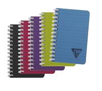 Clairefontaine 329516C Collection Linicolor Intensive Un Carnet à Spirale - 7,5x12 cm - 100 Pages Lignées - Papier Blanc 90 g - Couverture Polypro Transparent - Couleur Aléatoire