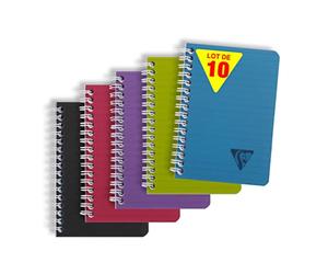 Clairefontaine 329535C Collection Linicolor Intensive Un Carnet à Spirale - 11x17 cm - 100 Pages Petits Carreaux - Papier Blanc 90 g - Couverture Polypro Transparent - Couleur Aléatoire