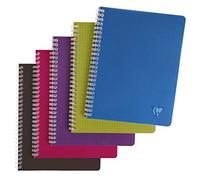 Clairefontaine 329725C Collection Linicolor Intensive Un Cahier à Spirale - 17x22 cm - 100 Pages Petits Carreaux - Papier Blanc 90 g - Couverture Polypro Transparent - Couleur Aléatoire