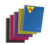 Clairefontaine 329725Cpack Collection Linicolor Intensive Lot de 10 Cahiers à Spirale - 17x22 cm - 100 Pages Petits Carreaux - Papier Blanc 90 g - Couverture Polypro - Couleurs Aléatoires Intensive