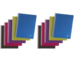 Clairefontaine 329725C Collection Linicolor Intensive Un Cahier à Spirale - 17x22 cm - 100 Pages Petits Carreaux - Papier Blanc 90 g - Couverture Polypro Transparent - Couleur Aléatoire (Lot de 2)