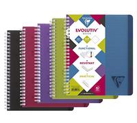 Clairefontaine 329755C Linicolor Intensive Evolutiv'Book Un Carnet à Spirale Perforé - A5+ 16x21cm - 180 Pages Petits Carreaux Cadrées - Papier Blanc 90g - Couverture Polypro Couleur Aléatoire