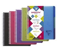 Clairefontaine Carnet à spirale Linicolor Evolutiv'Book A5+ 16x21 cm 180 p. petits carreaux 90 g