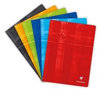 Clairefontaine 3312C Un Cahier Agrafé - 24x32 cm - 48 Pages Petits Carreaux - Papier Blanc 90 g - Couverture Carte Pelliculée Couleur Aléatoire