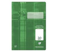 Clairefontaine 331620C - Cahier idéal pour l'école, DIN A4 21x29,7 cm, 64 pages, réglure 20 unie, 64 pages, 90g, vert, 1 pièce