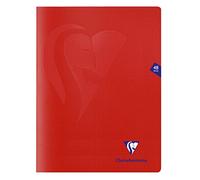 Clairefontaine Mimesys Cahier Piqué Polypro 24x32cm 48p Q.5x5 Rouge
