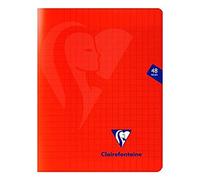Clairefontaine 333751C Un Cahier Agrafé Mimesys Rouge - 17x22 cm - 48 Pages Grands Carreaux - Papier Blanc 90 g - Couverture Polypro