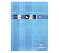 Clairefontaine 3378Cpack Lot de 10 Cahiers Agrafés de Travaux Pratiques - 24x32 cm - 64 Pages Petits Carreaux 90 g et Unies 125 g - Couverture Carte Pelliculée - Couleurs Aléatoires