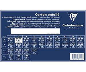 Clairefontaine 33996C - Un carton à peindre avec enduction blanche 24x19 cm (format 2F portrait), épaisseur 3mm, toilé blanc