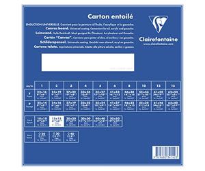 Clairefontaine 34142C - Un carton à peindre avec enduction blanche 15x15 cm (format carré), épaisseur 3mm, toilé blanc