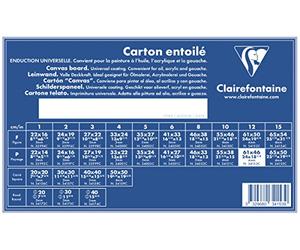 Clairefontaine 34153C - Un carton à peindre avec enduction blanche 61x46 cm (format 12P paysage), épaisseur 4mm, toilé blanc