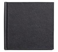 Clairefontaine 34236C Carnet Cousu Goldline - 64 Feuilles Papier Dessin Blanc - 10x10 cm 140g - Format Carré - Couverture Rigide Noire Imitation Toile