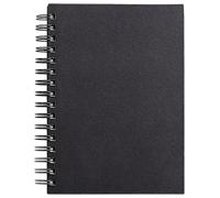 Clairefontaine 34256C Carnet Spiralé Goldline - 64 Feuilles Papier Dessin Blanc - A5 14,8x21 cm 140g - Format Portrait - Couverture Rigide Noire Imitation Toile