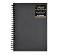 Clairefontaine 34265C Carnet Spiralé Goldline - 64 Feuilles Papier Dessin Noir - A4 21x29,7 cm 140g - Format Portrait - Couverture Rigide Noire Imitation Toile