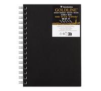 Clairefontaine 34320C Carnet spiralé Goldline 50 Feuilles noires A5 140g