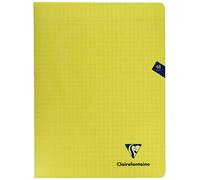 Clairefontaine 343311C Un Cahier Agrafé Mimesys Jaune - 24x32 cm - 48 Pages Grands Carreaux - Papier Blanc 90 g - Couverture Polypro