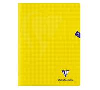 Clairefontaine 343312C Un Lot de 10 Cahiers Agrafés Mimesys Jaunes - 24x32 cm - 48 Pages Petits Carreaux - Papier Blanc 90 g - Couverture Polypro