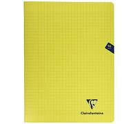 Clairefontaine 343361C Un Cahier Agrafé Mimesys Jaune - 24x32 cm - 96 Pages Grands Carreaux - Papier Blanc 90 g - Couverture Polypro