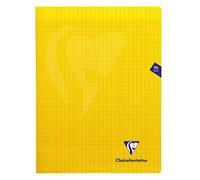 Clairefontaine 343361C Un Lot de 10 Cahiers Agrafés Mimesys Jaunes - 24x32 cm - 96 Pages Grands Carreaux - Papier Blanc 90 g - Couverture Polypro