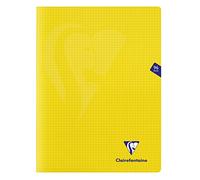 Clairefontaine 343362C Un Lot de 10 Cahiers Agrafés Mimesys Jaunes - 24x32 cm - 96 Pages Petits Carreaux - Papier Blanc 90 g - Couverture Polypro