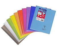 Clairefontaine 351401C Un Cahier à Spirale Koverbook - 17x22 cm - 100 Pages Grands Carreaux - Papier Blanc 90 g - Couverture Polypro Couleur Aléatoire