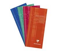 Clairefontaine 3529C Un Cahier de Bord Agrafé - 8,5x20 cm - 32 Pages avec Marges Détachables - Papier Registre Vert 110 g - Couverture Carte Pelliculée - Couleur Aléatoire
