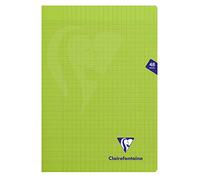 Cahier piqué Mimesys A4 48 pages grands carreaux couverture polypropylène - Vert