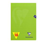 Clairefontaine 353101C - Lot 10 Cahiers Mimesys Verts A4 48p GC Polypro