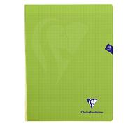Clairefontaine 353311C Un Lot de 10 Cahiers Agrafés Mimesys Verts - 24x32 cm - 48 Pages Grands Carreaux - Papier Blanc 90 g - Couverture Polypro
