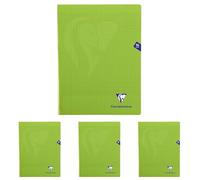 Clairefontaine 353361C Un Cahier Agrafé Mimesys Vert - 24x32 cm - 96 Pages Grands Carreaux - Papier Blanc 90 g - Couverture Polypro (Lot de 4)