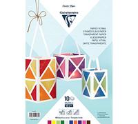 Clairefontaine Papier vitrail 354580C - Pochette 10 feuilles 20×30 cm 40 g - 10 couleurs assorties